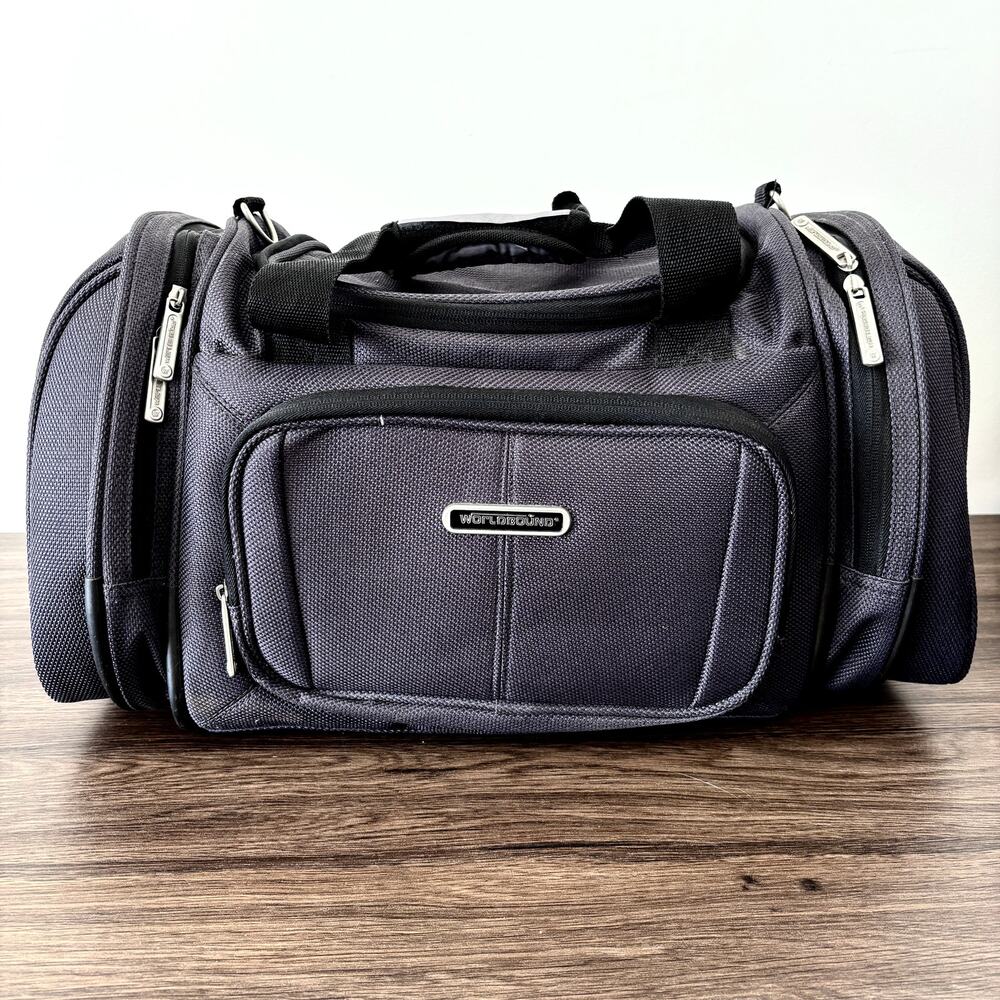 WorldBound Carry-On Duffel Bag – 19" Overnight Travel Bag, Black Canvas